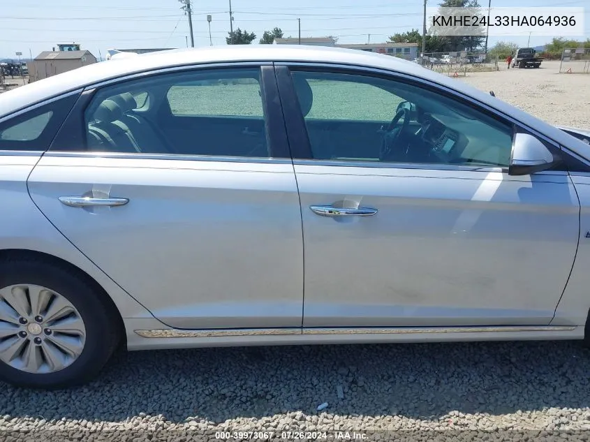 KMHE24L33HA064936 2017 Hyundai Sonata Hybrid Se