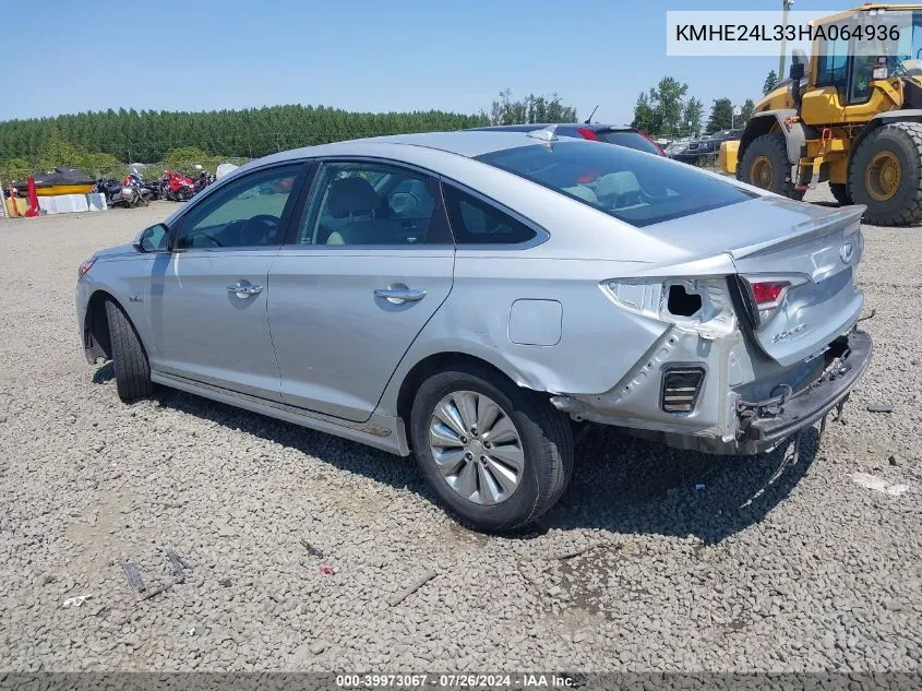 2017 Hyundai Sonata Hybrid Se VIN: KMHE24L33HA064936 Lot: 39973067