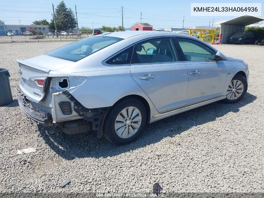 KMHE24L33HA064936 2017 Hyundai Sonata Hybrid Se