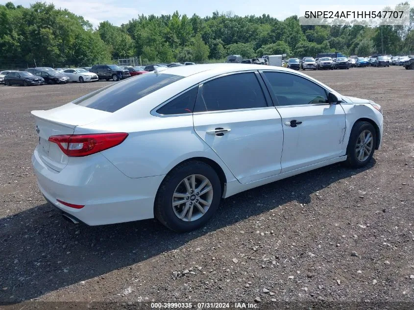 2017 Hyundai Sonata Se VIN: 5NPE24AF1HH547707 Lot: 39990335