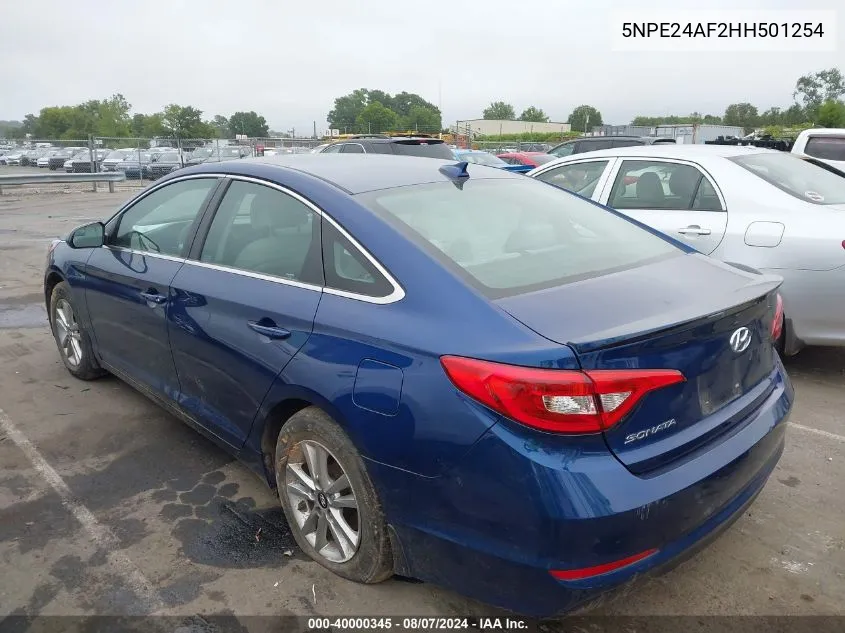 2017 Hyundai Sonata Se VIN: 5NPE24AF2HH501254 Lot: 40000345