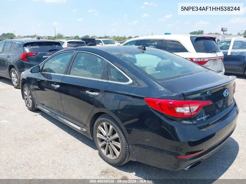 2017 Hyundai Sonata Limited VIN: 5NPE34AF1HH538244 Lot: 40038330