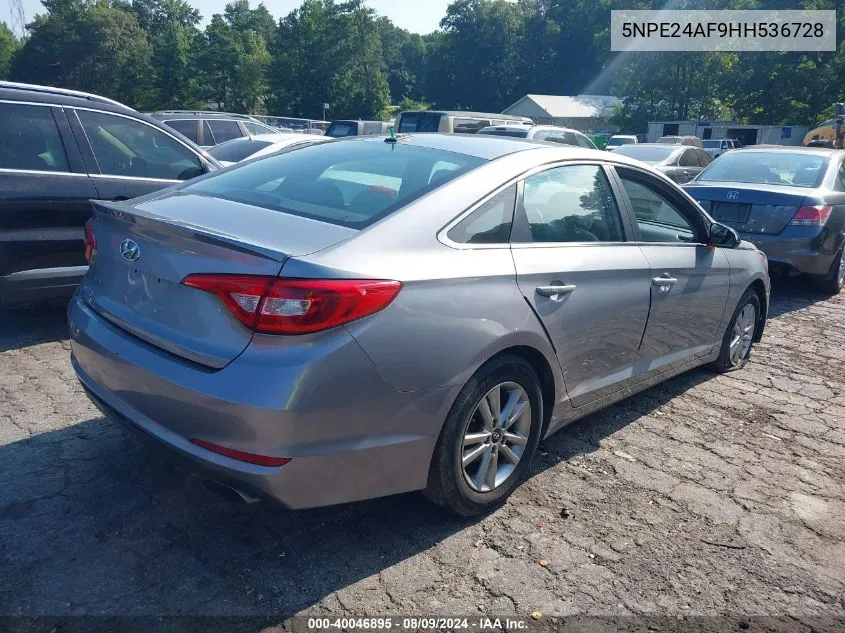 2017 Hyundai Sonata Se VIN: 5NPE24AF9HH536728 Lot: 40046895