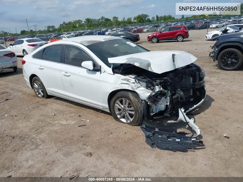 2017 Hyundai Sonata VIN: 5NPE24AF6HH560890 Lot: 40057269