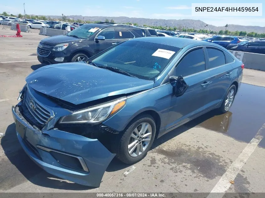 2017 Hyundai Sonata VIN: 5NPE24AF4HH459654 Lot: 40057316