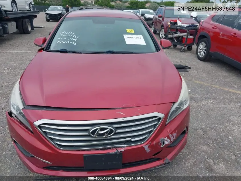 5NPE24AF5HH537648 2017 Hyundai Sonata