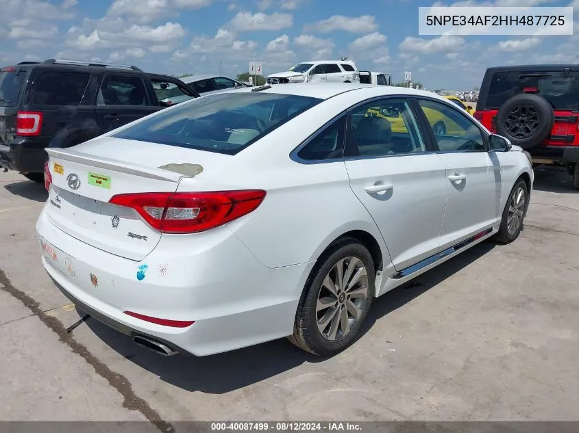 2017 Hyundai Sonata Sport VIN: 5NPE34AF2HH487725 Lot: 40087499