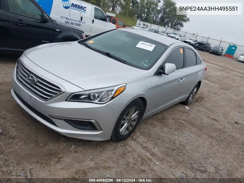 2017 Hyundai Sonata Eco VIN: 5NPE24AA3HH495551 Lot: 40093290