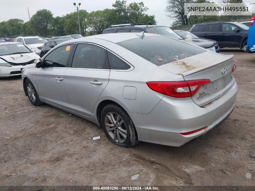 2017 Hyundai Sonata Eco VIN: 5NPE24AA3HH495551 Lot: 40093290