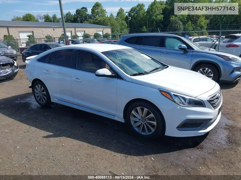 2017 Hyundai Sonata Sport VIN: 5NPE34AF3HH577143 Lot: 40095113