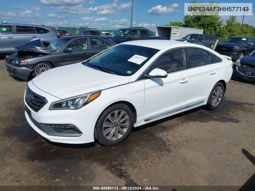 2017 Hyundai Sonata Sport VIN: 5NPE34AF3HH577143 Lot: 40095113