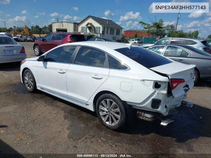 5NPE34AF3HH577143 2017 Hyundai Sonata Sport