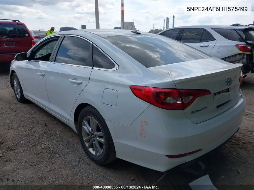 2017 Hyundai Sonata VIN: 5NPE24AF6HH575499 Lot: 40098555