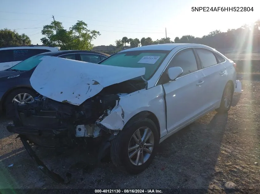 2017 Hyundai Sonata VIN: 5NPE24AF6HH522804 Lot: 40121130