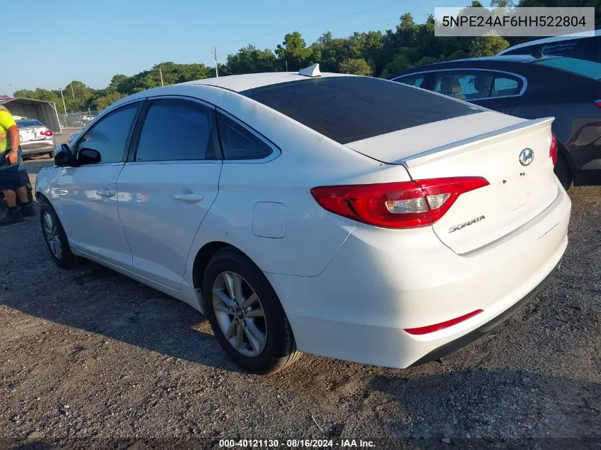 2017 Hyundai Sonata VIN: 5NPE24AF6HH522804 Lot: 40121130