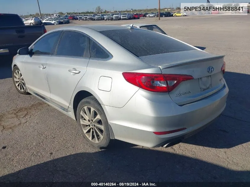 2017 Hyundai Sonata Sport VIN: 5NPE34AF5HH588841 Lot: 40140264