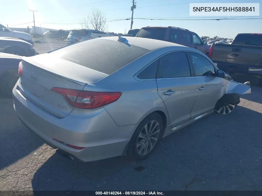 2017 Hyundai Sonata Sport VIN: 5NPE34AF5HH588841 Lot: 40140264