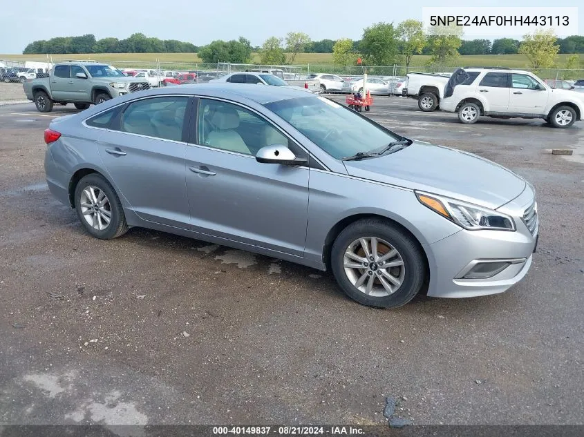 2017 Hyundai Sonata Se VIN: 5NPE24AF0HH443113 Lot: 40149837