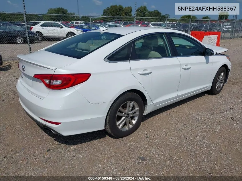 2017 Hyundai Sonata Se VIN: 5NPE24AFXHH588367 Lot: 40150348