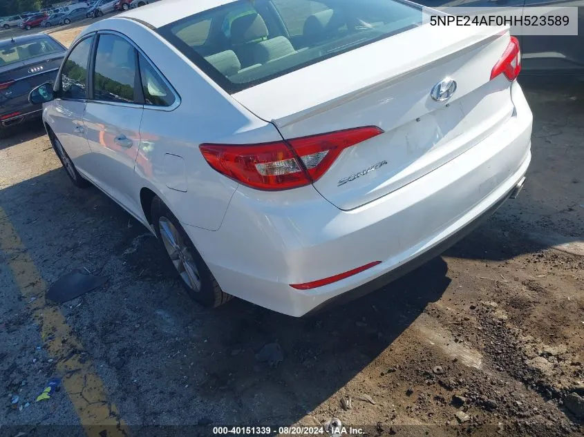 2017 Hyundai Sonata Se VIN: 5NPE24AF0HH523589 Lot: 40151339