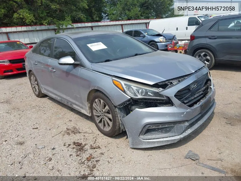 2017 Hyundai Sonata Sport VIN: 5NPE34AF9HH572058 Lot: 40151827