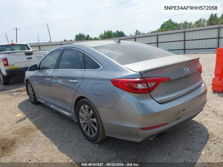 2017 Hyundai Sonata Sport VIN: 5NPE34AF9HH572058 Lot: 40151827