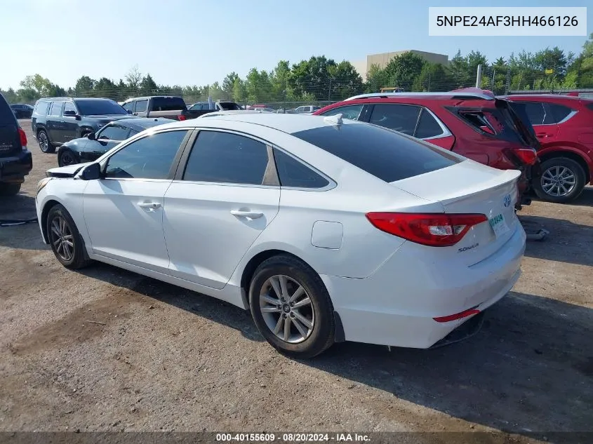 2017 Hyundai Sonata Se VIN: 5NPE24AF3HH466126 Lot: 40155609