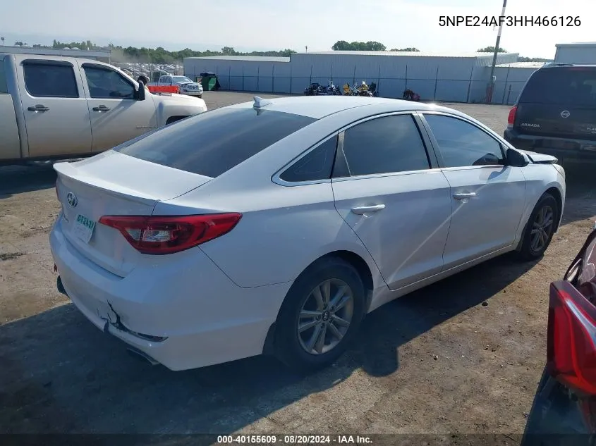 2017 Hyundai Sonata Se VIN: 5NPE24AF3HH466126 Lot: 40155609