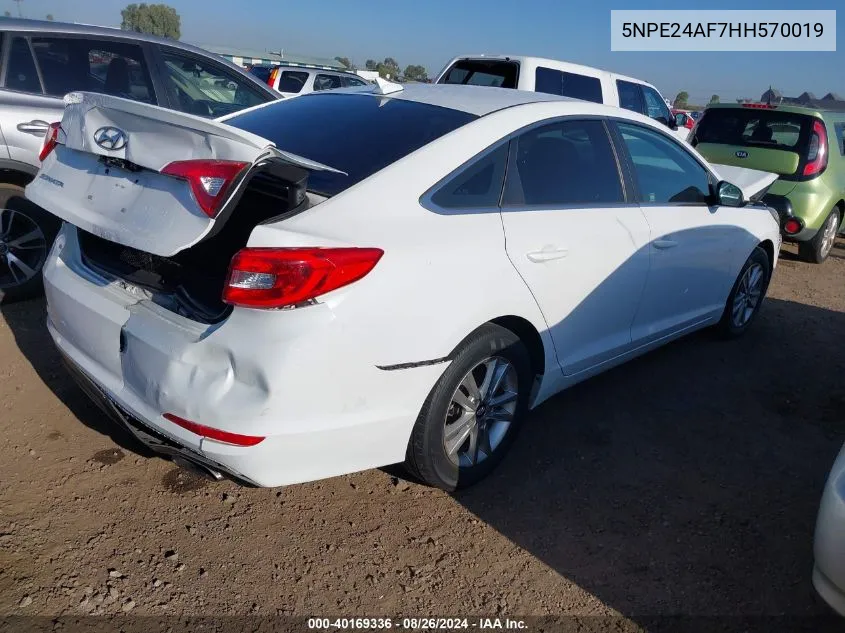 2017 Hyundai Sonata Se VIN: 5NPE24AF7HH570019 Lot: 40169336