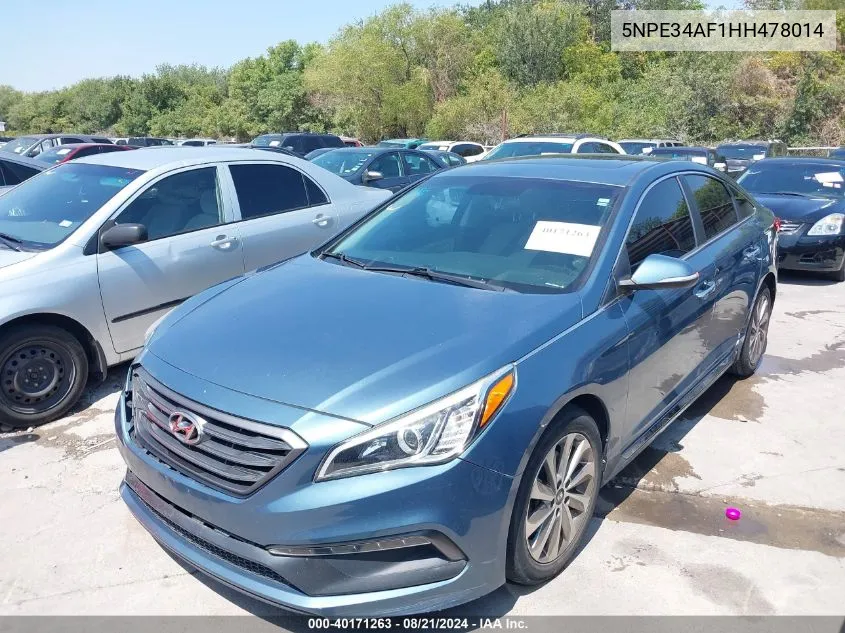 2017 Hyundai Sonata Sport VIN: 5NPE34AF1HH478014 Lot: 40171263