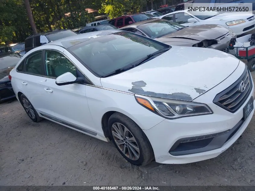 2017 Hyundai Sonata Sport VIN: 5NPE34AF6HH572650 Lot: 40185467