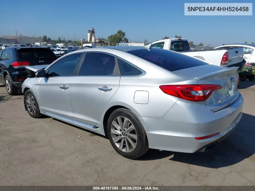 2017 Hyundai Sonata Sport VIN: 5NPE34AF4HH526458 Lot: 40187395