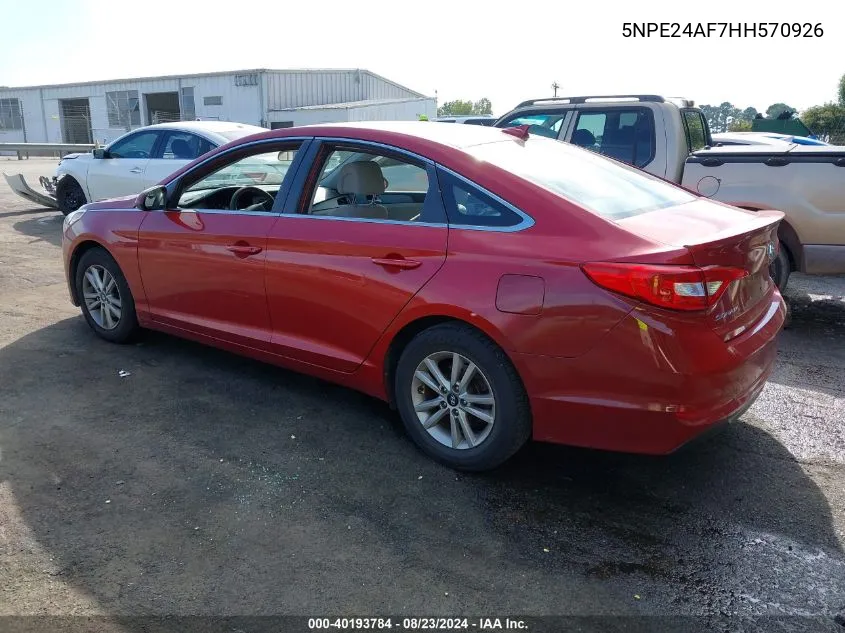 5NPE24AF7HH570926 2017 Hyundai Sonata