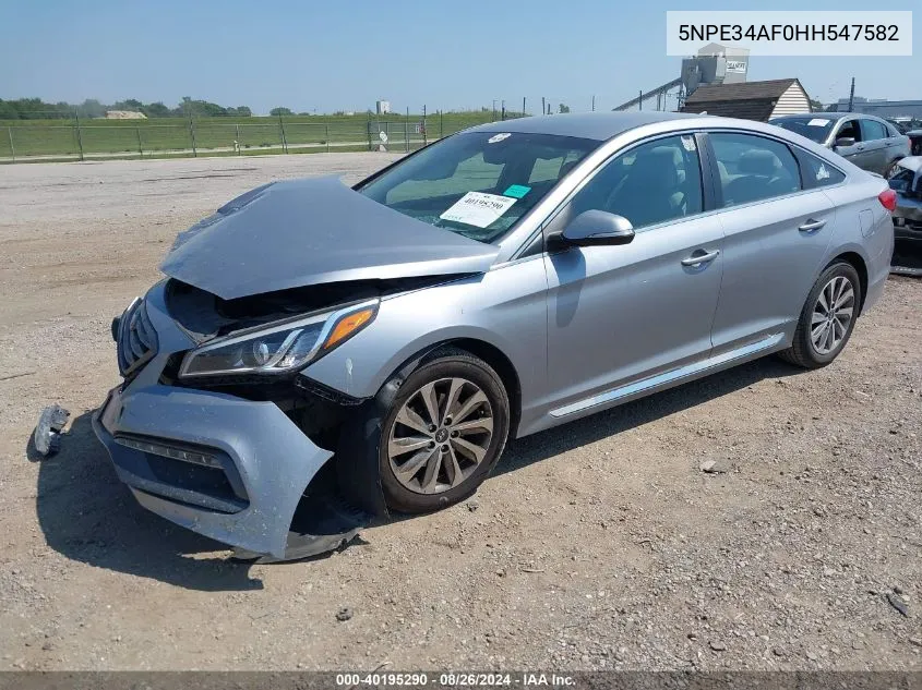 2017 Hyundai Sonata Sport VIN: 5NPE34AF0HH547582 Lot: 40195290