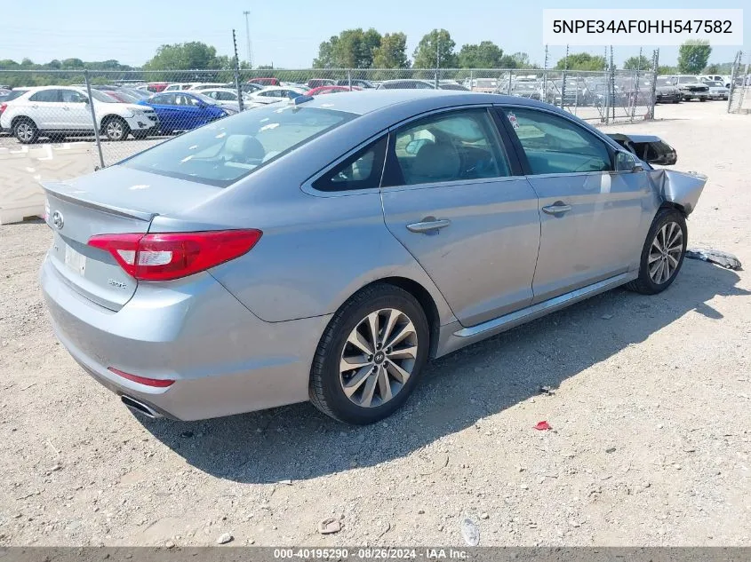 2017 Hyundai Sonata Sport VIN: 5NPE34AF0HH547582 Lot: 40195290