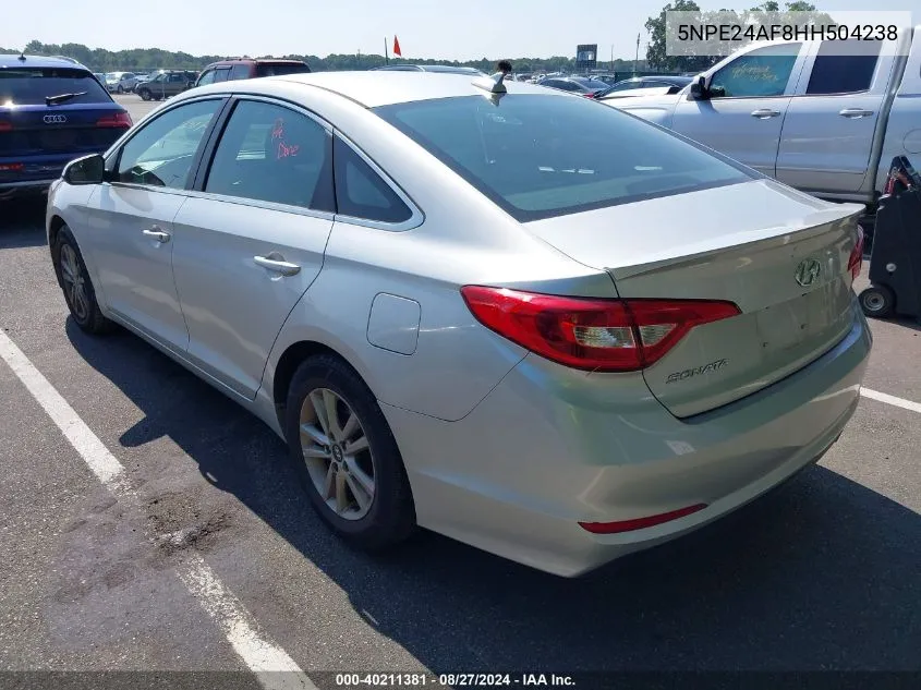 2017 Hyundai Sonata VIN: 5NPE24AF8HH504238 Lot: 40211381