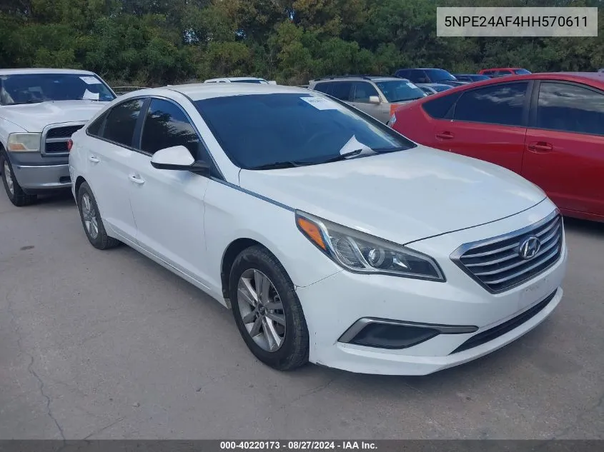 2017 Hyundai Sonata VIN: 5NPE24AF4HH570611 Lot: 40220173