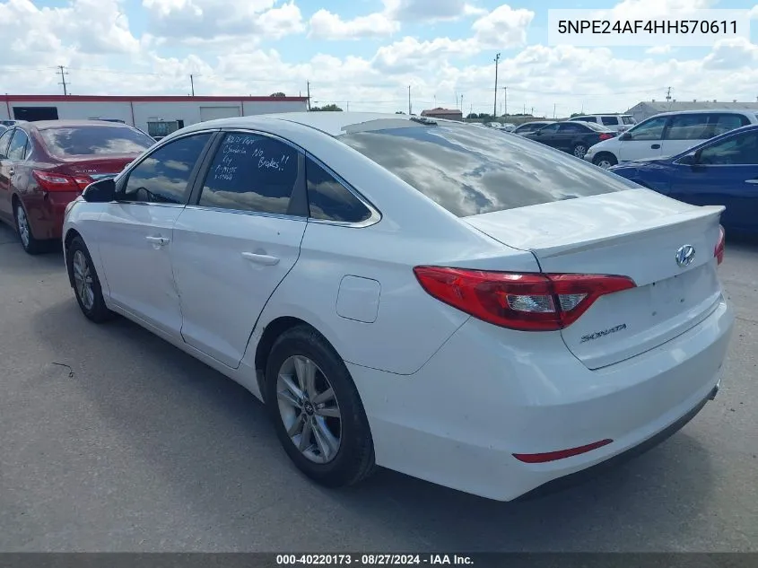 2017 Hyundai Sonata VIN: 5NPE24AF4HH570611 Lot: 40220173