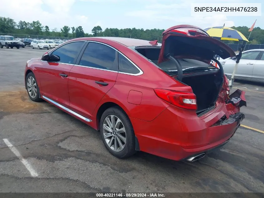 2017 Hyundai Sonata Sport VIN: 5NPE34AF2HH476238 Lot: 40221146