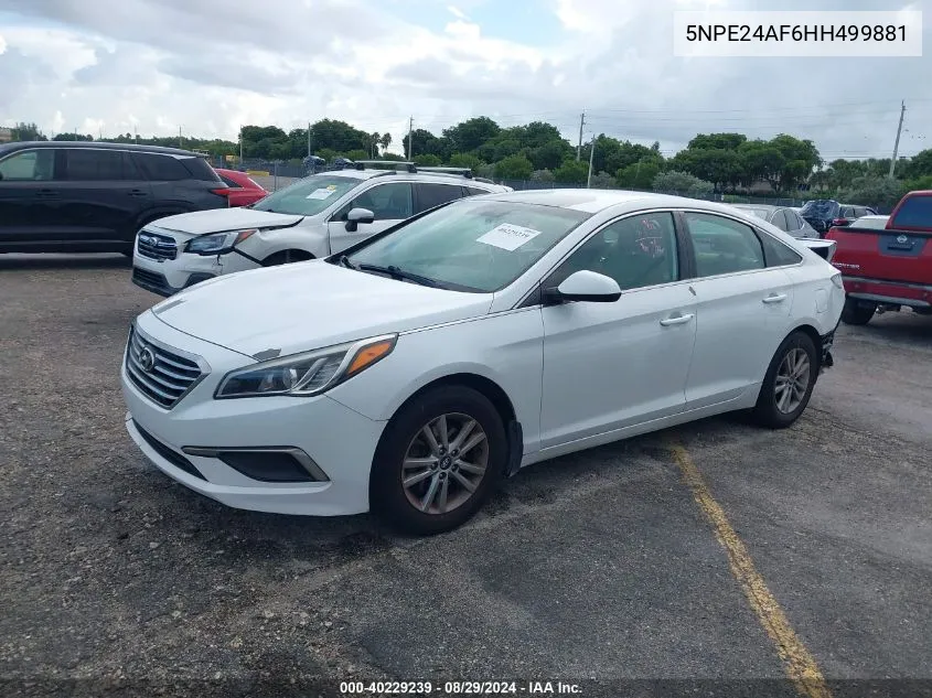 2017 Hyundai Sonata Se VIN: 5NPE24AF6HH499881 Lot: 40229239