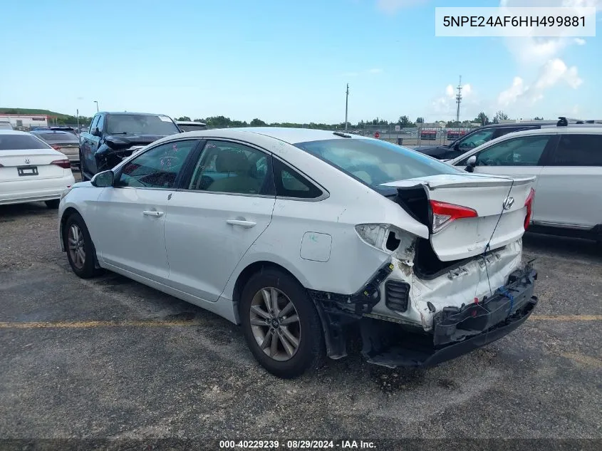 2017 Hyundai Sonata Se VIN: 5NPE24AF6HH499881 Lot: 40229239