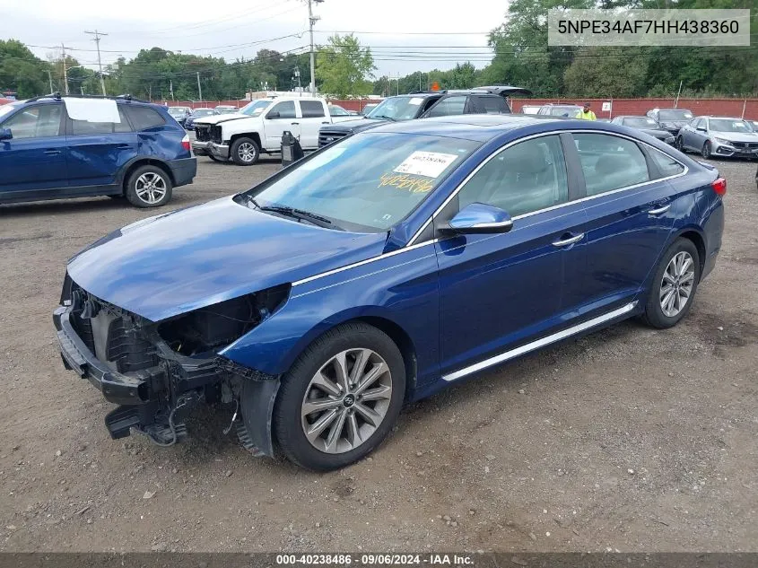 2017 Hyundai Sonata Limited VIN: 5NPE34AF7HH438360 Lot: 40238486