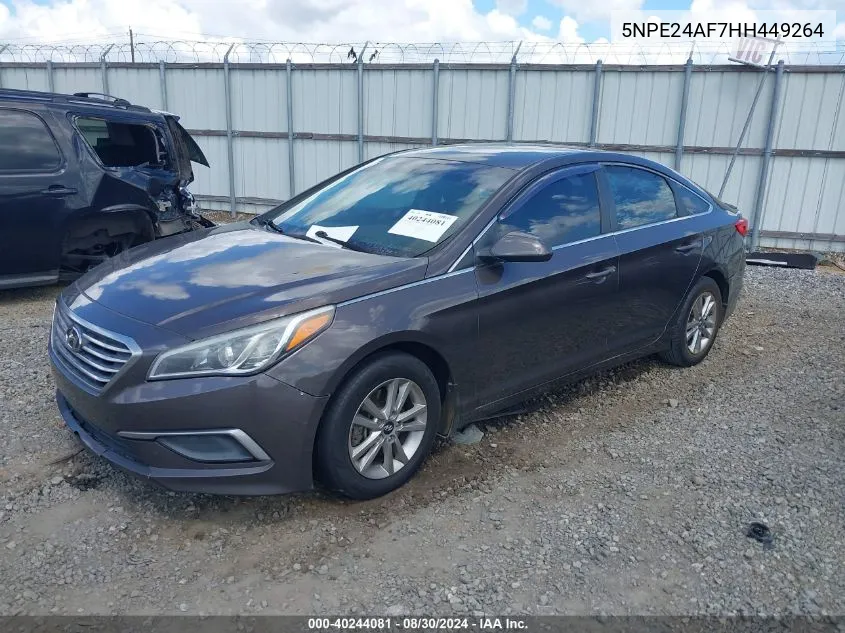 2017 Hyundai Sonata Se VIN: 5NPE24AF7HH449264 Lot: 40244081