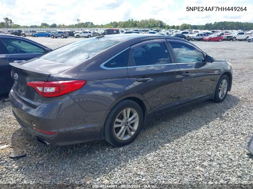 2017 Hyundai Sonata Se VIN: 5NPE24AF7HH449264 Lot: 40244081