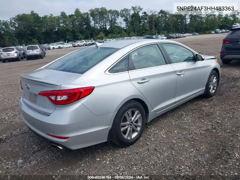 2017 Hyundai Sonata Se VIN: 5NPE24AF3HH483363 Lot: 40246754