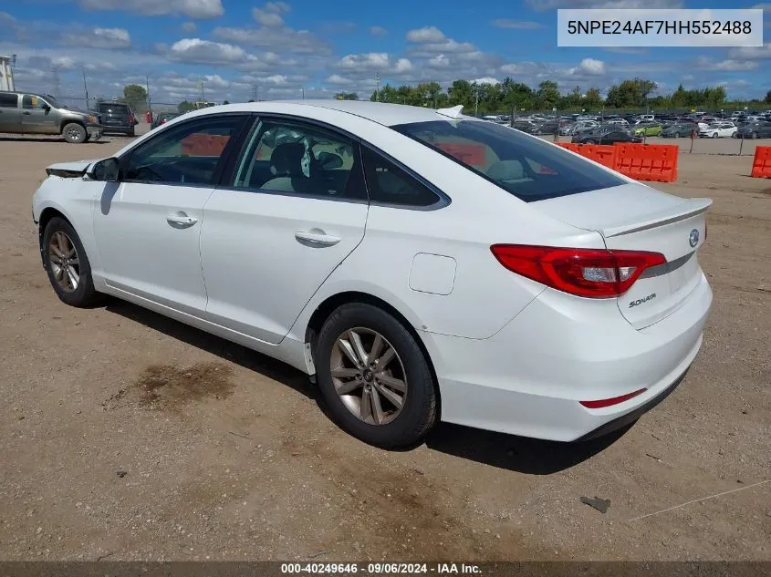 2017 Hyundai Sonata Se VIN: 5NPE24AF7HH552488 Lot: 40249646