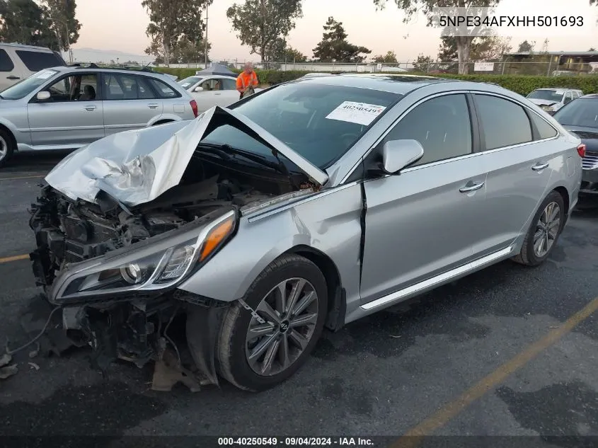 2017 Hyundai Sonata Sport/Limited VIN: 5NPE34AFXHH501693 Lot: 40250549