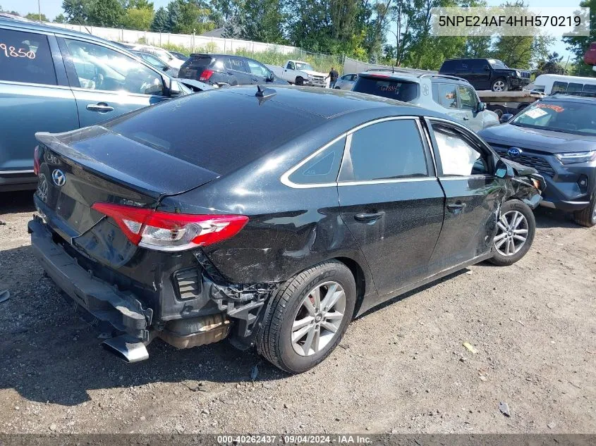 2017 Hyundai Sonata VIN: 5NPE24AF4HH570219 Lot: 40262437