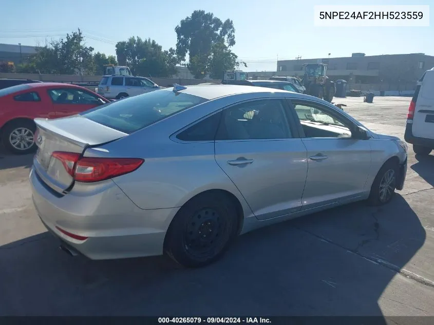 2017 Hyundai Sonata Se VIN: 5NPE24AF2HH523559 Lot: 40265079