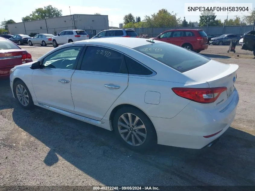 2017 Hyundai Sonata Limited VIN: 5NPE34AF0HH583904 Lot: 40272240